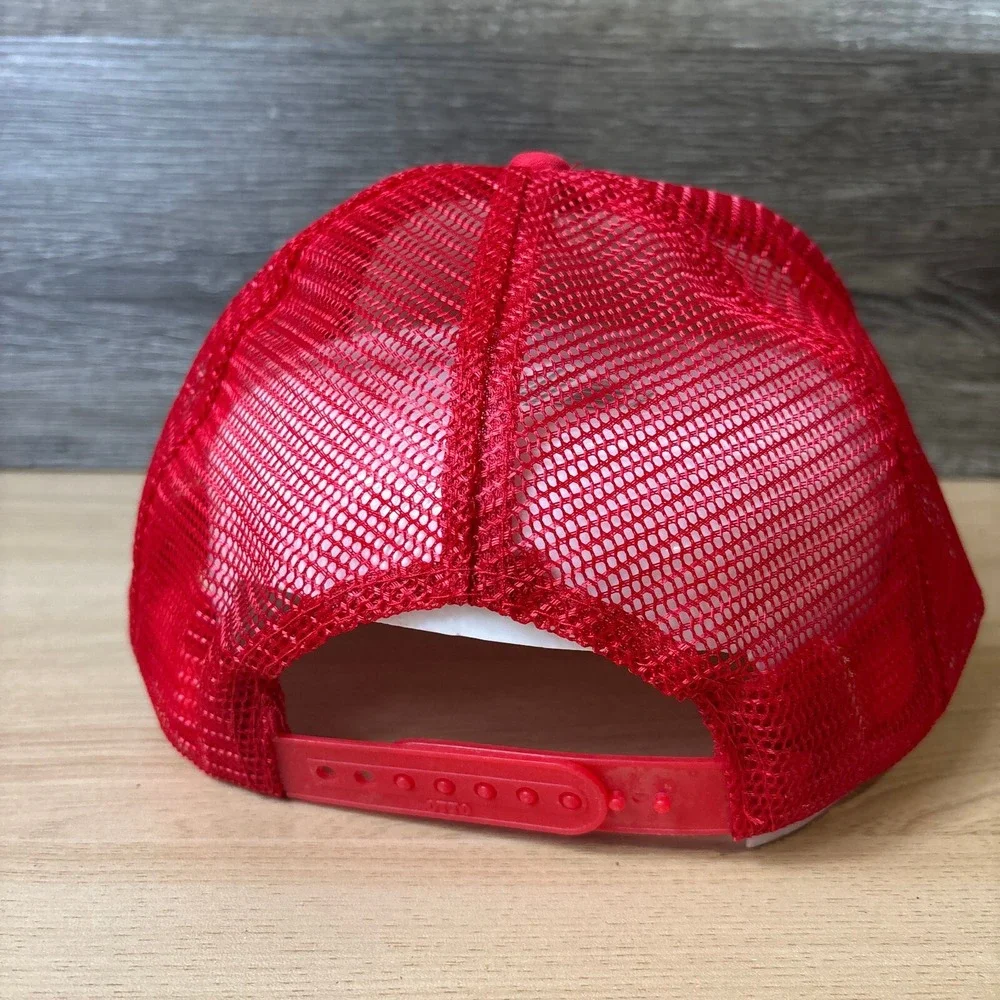 Vintage FRB Hat Cap Snapback‎ Red Trucker Tractor Farming Adjustable